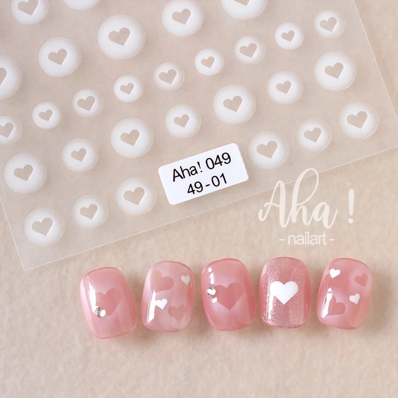 1 Tấm Hình Dán Trang Trí Móng Tay 3D Hình Bướm Trái Tim Xinh Xắn