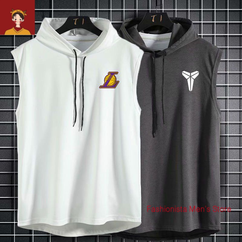 Áo Thun Thể Thao Sát Nách Có Mũ Trùm Dáng Suông Năng Động Thời Trang Hè Cho Nam