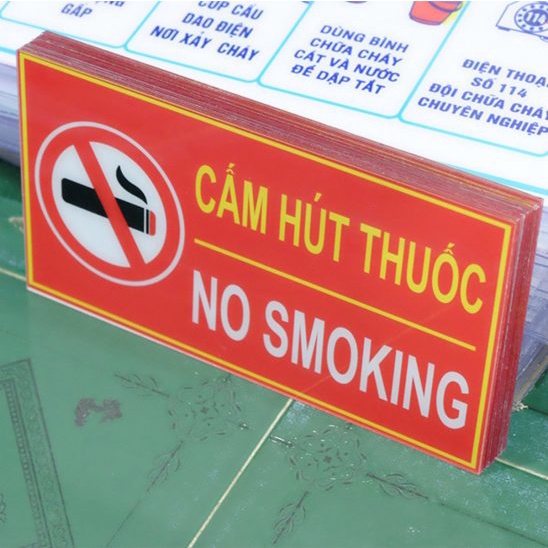 Bảng Cấm Hút Thuốc PCCC kích thước 16x40cm