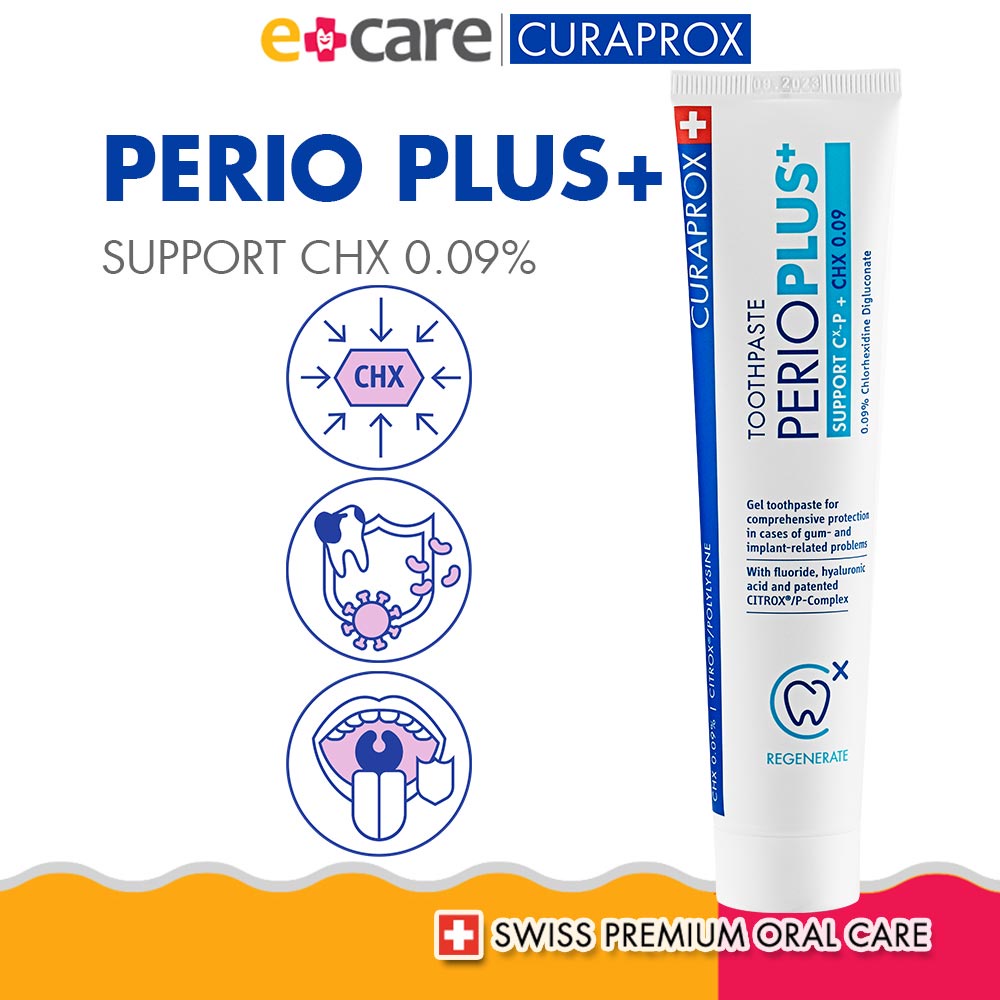 [HÀNG TẶNG] Kem đánh răng ngăn ngừa viêm nướu Curaprox Perio Plus Support CHX 0.09% 75ml dạng gel