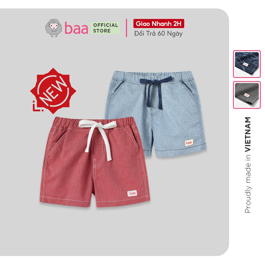 Quần short bé trai baa baby linen kiểu dáng basic từ 1-7 tuổi - bt-qu04n-06 - ảnh sản phẩm 2
