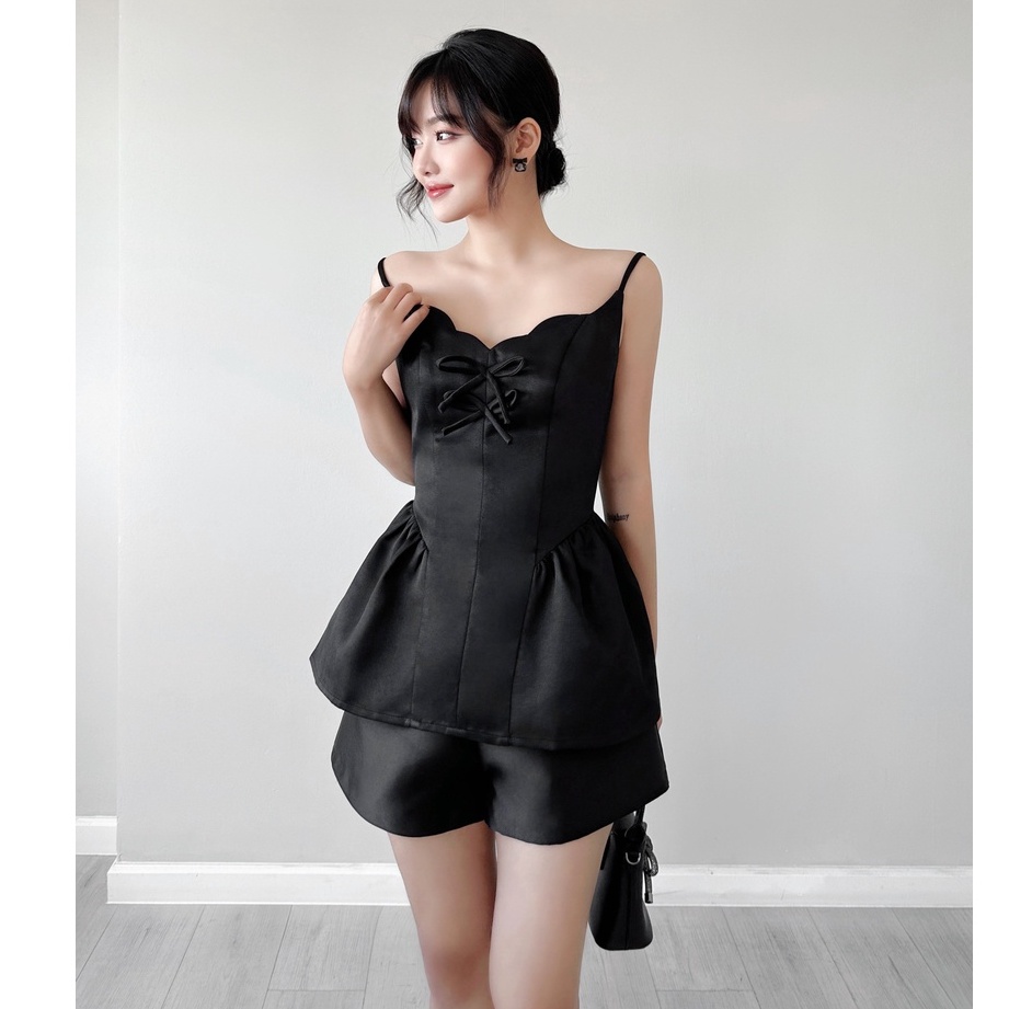 Áo babydoll dây đính nơ , Peace House Clothing