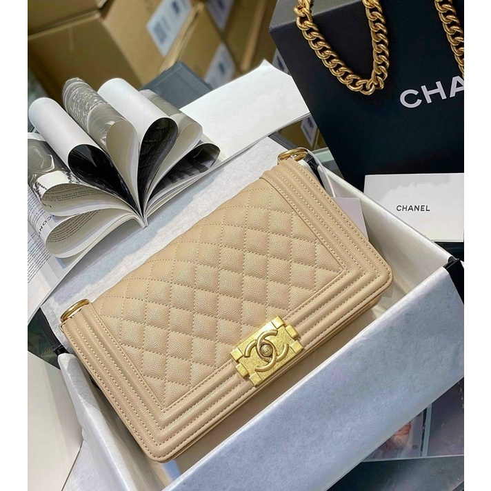 TÚI CN BOY CHẤT DA CAVIAR CAO CẤP SIZE 25