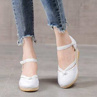 Xăng đan Canvas Bít Mũi Đế Xuồng Thời Trang Cho Nữ