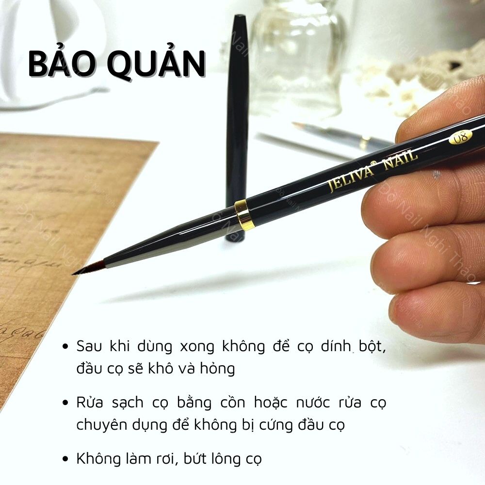 Cọ vẽ màu nước nail Jeliva NGHI THẢO số 08