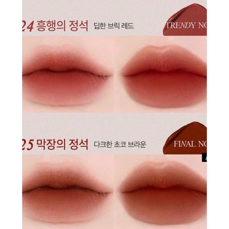 Son Kem Lì BBIA Last Velvet Lip Tint Mẫu Mới Siêu Hot Hàng Chính Hãng