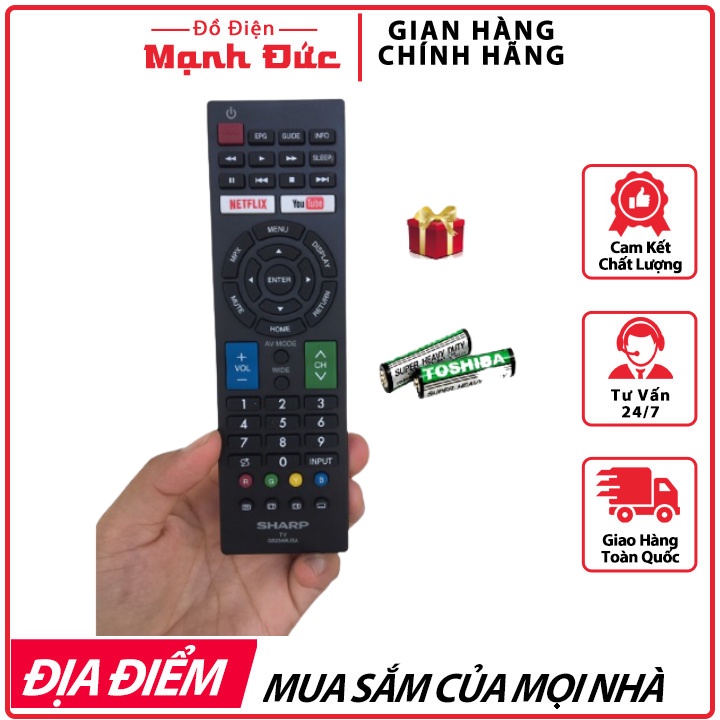 Điều Khiển Tivi Sharp , Remote Tivi Sharp Smart Thông Minh