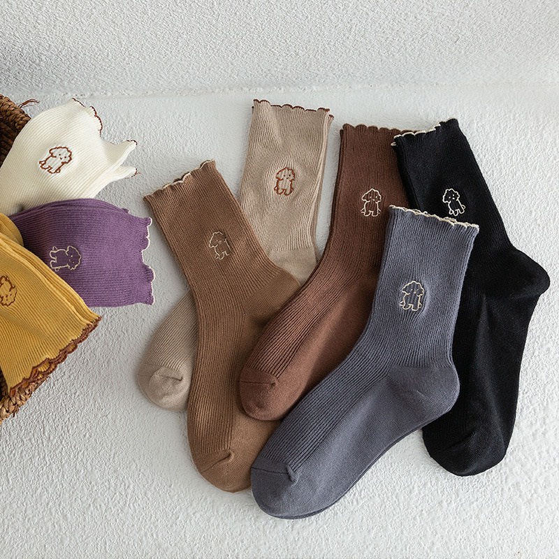 Sét 5 Đôi Tất Cổ Cao Nữ Hình SoCiuuu Cưng Xỉu