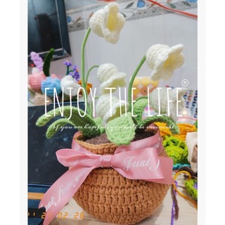 [Hình ảnh thật ] Hoa linh lan bằng len handmade