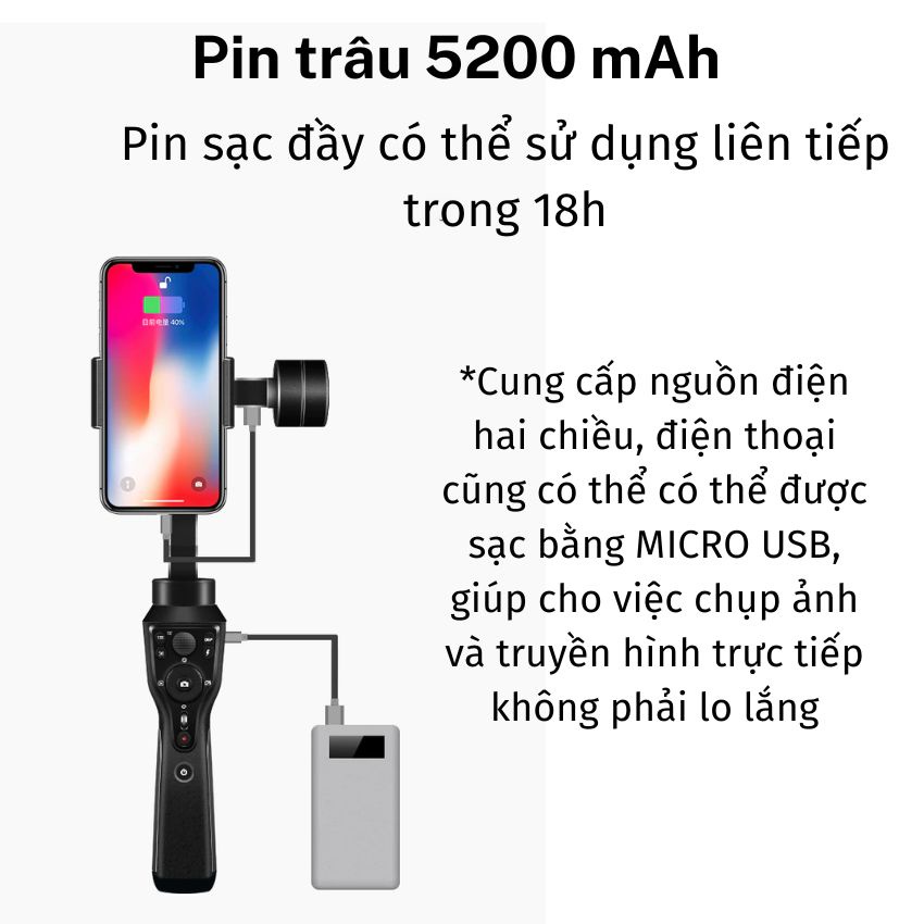 Gậy gimbal chống rung AOCHUAN S1 Pro cao cấp - chụp ảnh chống rung khung hình, Tay cầm chống rung điện thoại cao cấp