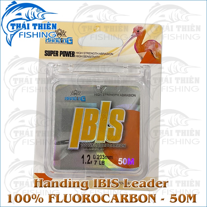 Dây Câu Cá Leader Handing IBIS 100% Fluoro Carbon Cuộn 50m Dùng Làm Thẻo Câu Đài
