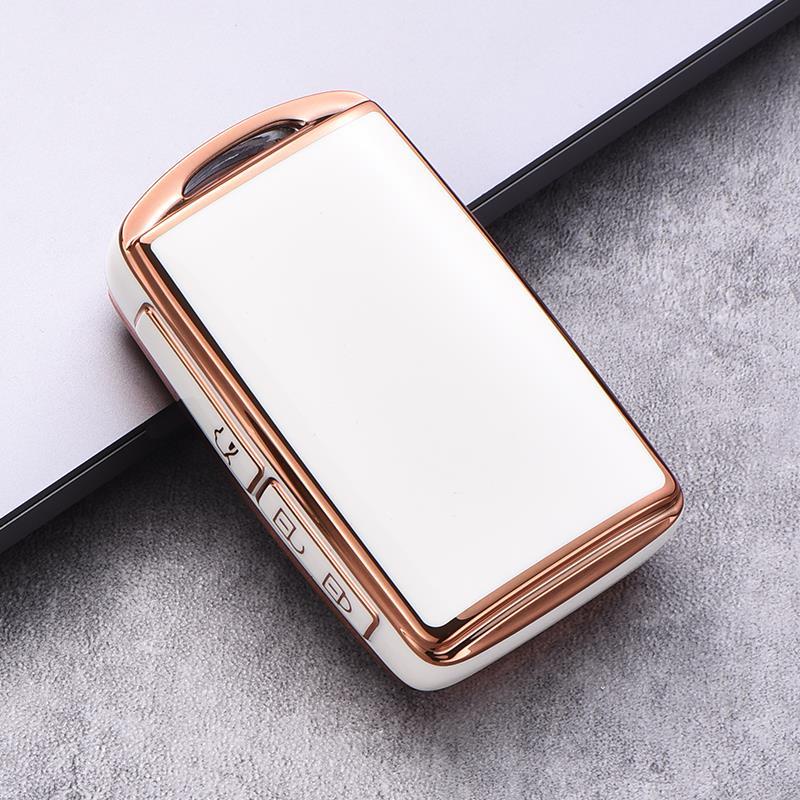 Bao Da, Ốp Bảo vệ, Vỏ Bọc Chìa Khóa Viền Vàng Sang Trọng Phù Hợp Cho Xe Mazda 2,3,6,CX-3,CX-5,CX-8 Sau 2020