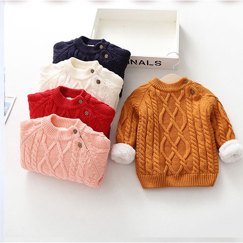 Áo Sweater Đệm Nhung Dày Dặn Thời Trang Thu Đông Dành Cho Bé Trai Và Bé Gái