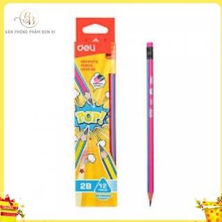 Hộp 12 chiếc bút chì gỗ 2B DELI - 52600