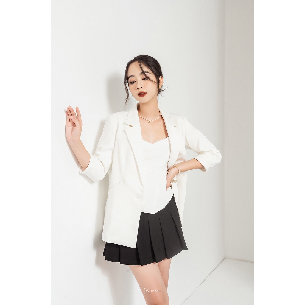 Áo blazer nữ tay lửng hai lớp lịch sự trang nhã Harriet