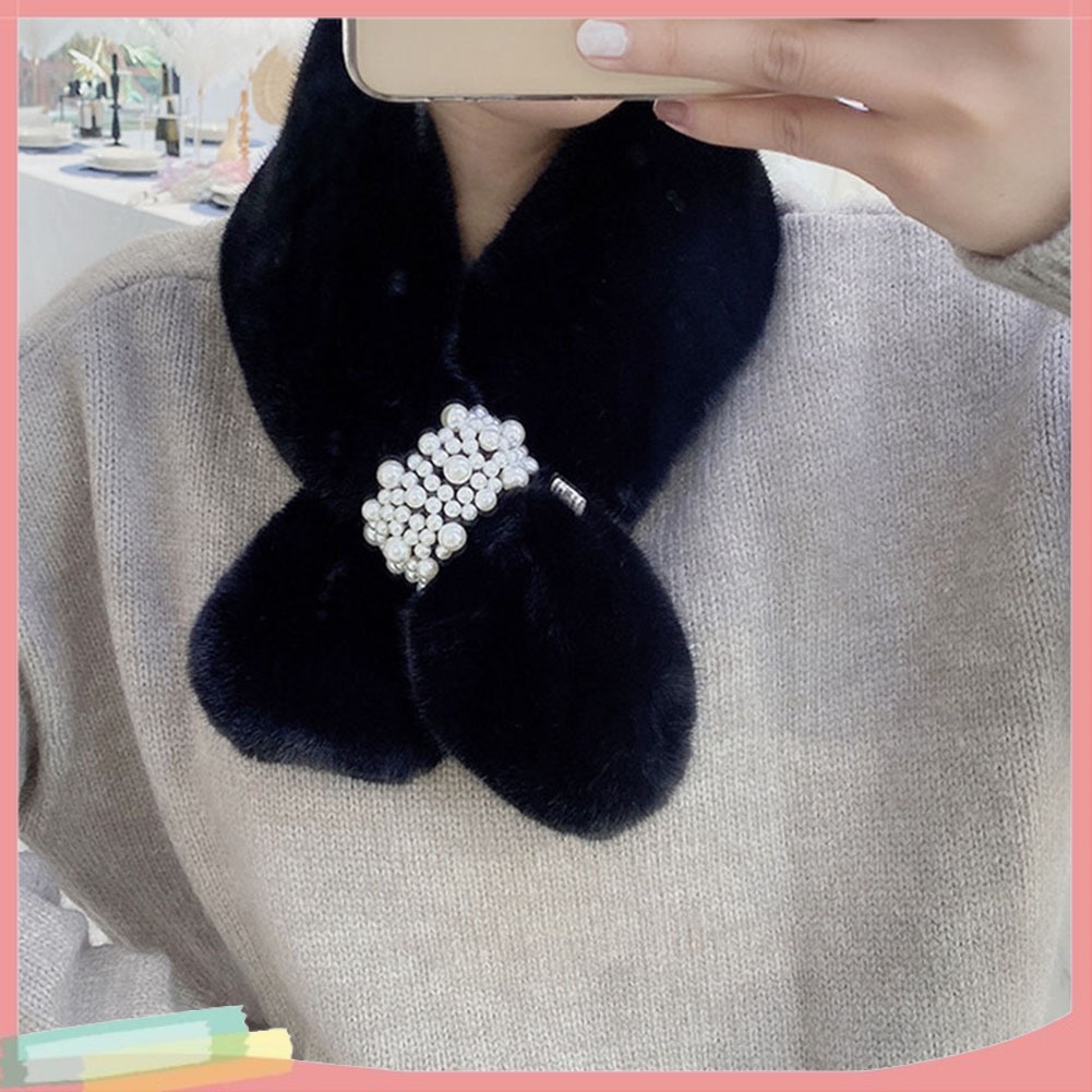 Khăn choàng cổ lông thỏ nhân tạo giữ ấm cho nữ kiểu dáng thời trang