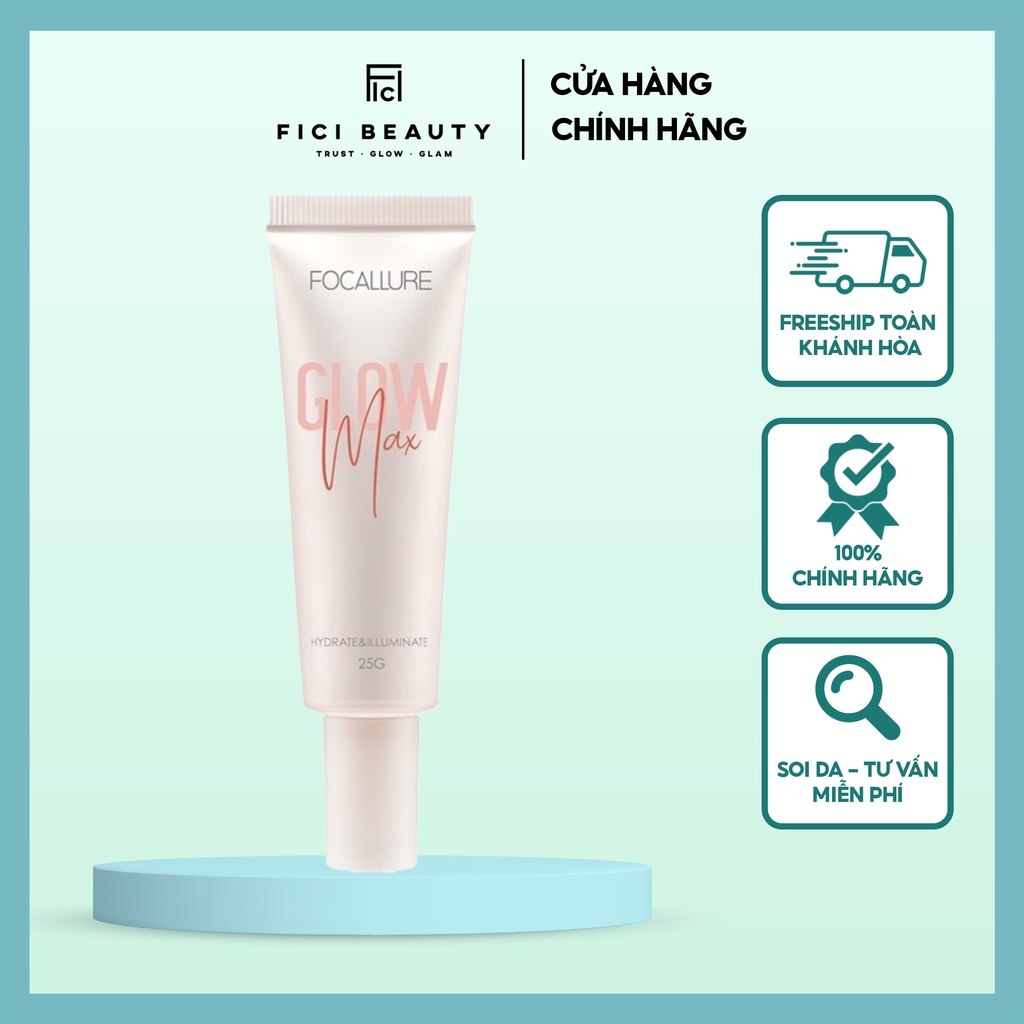 Kem Lót Trang Điểm Focallure Glowmax Hydrating Primer Nâng Tone, Che Lỗ Chân Lông, Làm Mềm Mịn Da FA138-02 25g
