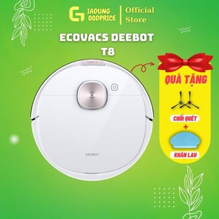 Robot hút bụi lau nhà Ecovacs Deebot T8 MAX Kết nối App điện thoại Cảm biến thông minh Tự động sạc