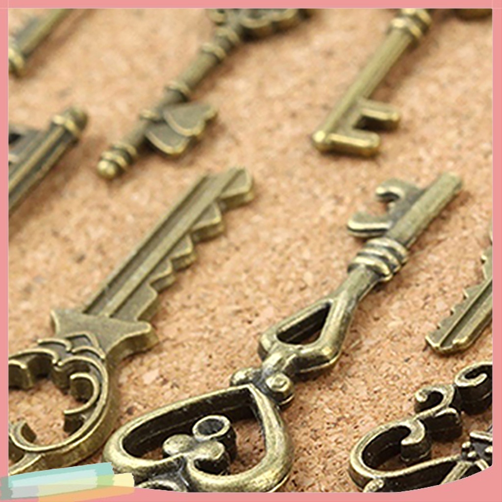 Set 13 mặt dây chuyền hình chiếc chìa khóa đa dạng kiểu Vintage độc đáo