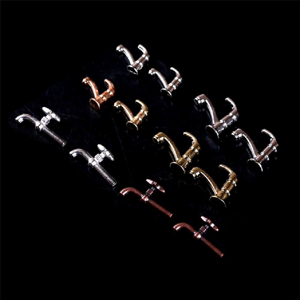 Bộ 2 Vòi Nước Bằng Hợp Kim Tỉ Lệ 1: 12 Dùng Trang Trí Nhà Búp Bê