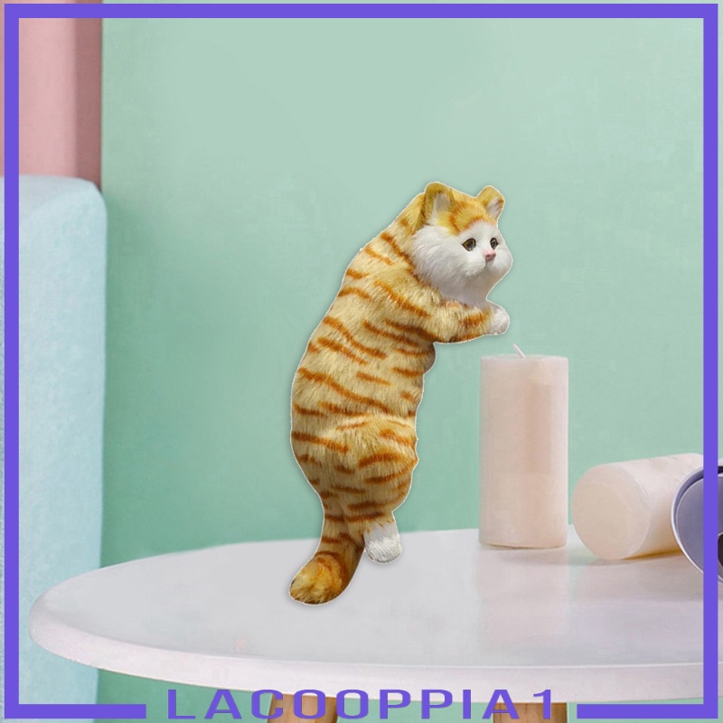 Mô hình chú mèo giả bằng lông sáng tạo sống động trang trí nhà cửa