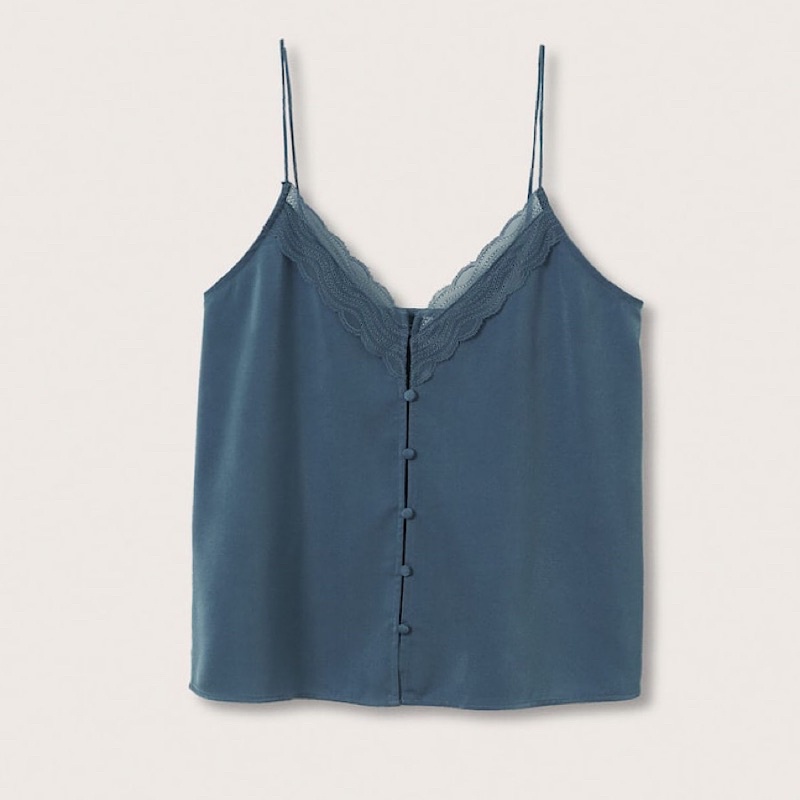 Áo Hai Dây Viền Ren Cao Cấp Mango