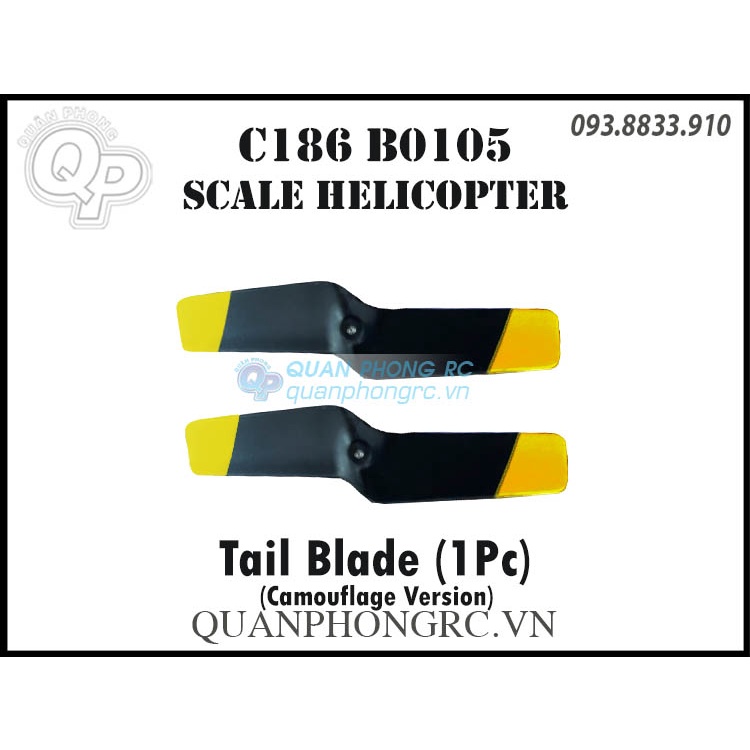 Cánh Đuôi C186 BO105 Helicopter Tail Blade (Vàng/Đen) (1 Pc)