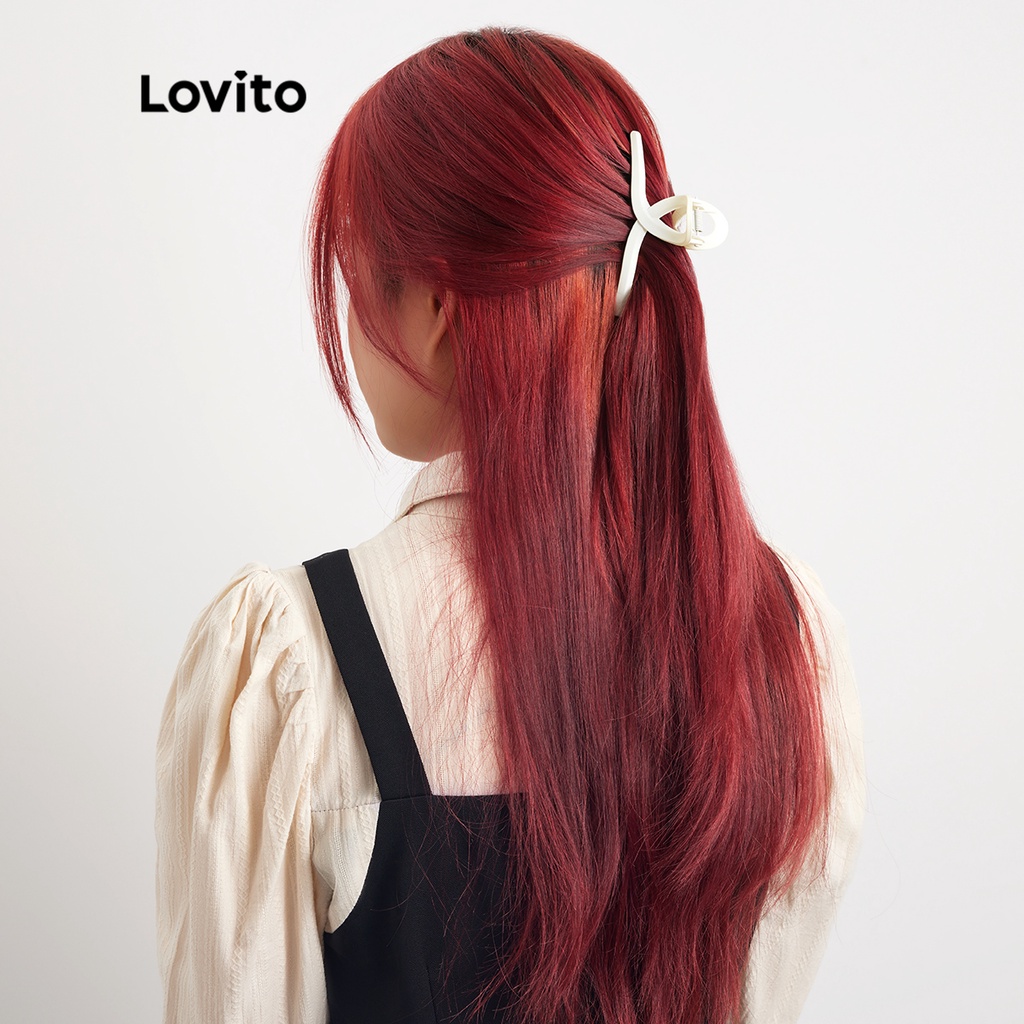 Kẹp tóc Lovito kiểu cơ bản phong cách thường ngày L004003 (Màu Xanh dương đậm/xanh lá cây/Vàng/Trắng)