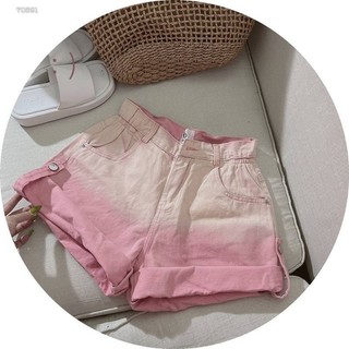 Quần jean short nữ from ôm chuẩn gấp lai màu hồng, xanh