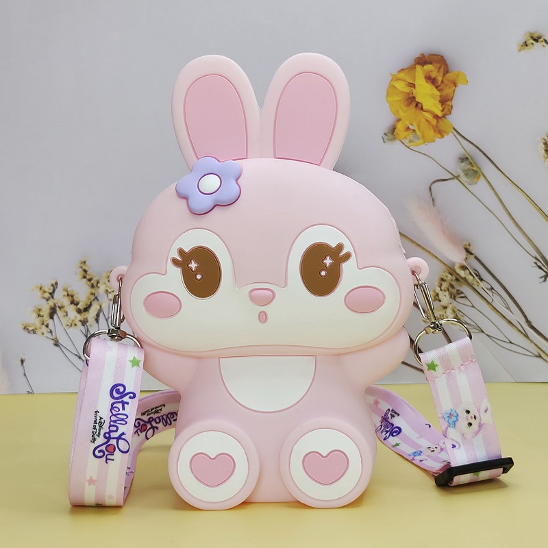 Túi Đeo Chéo Bé Gái Silicon Hình Thỏ TDC03