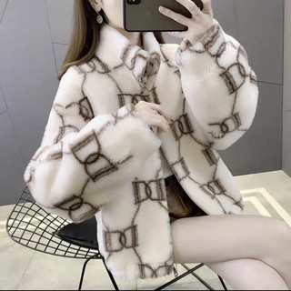 Áo khoác lông thỏ siêu mướt hàng 2 lớp trần trám/ Áo khoác lông playboy/Áo khoác lông da báo/Áo khoác lông NY