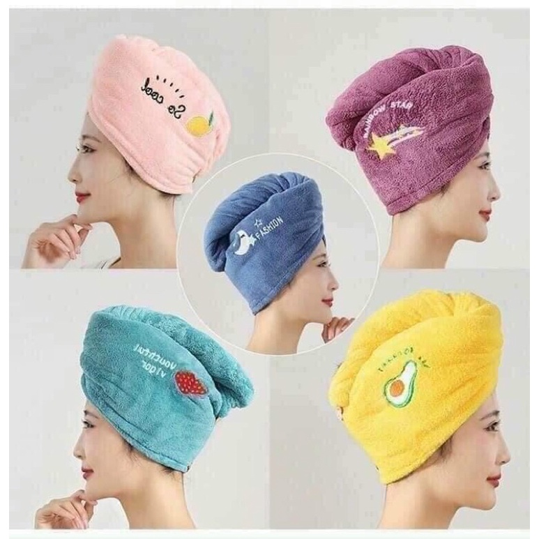 Khăn quấn khô tóc hình thú ( giao màu ngẫu nhiên )