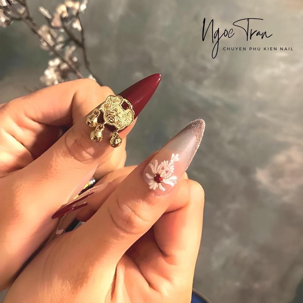 Charm Tết 2024 Cao Cấp Đính Móng | Mèo Chiêu Tài & Tiền Vàng