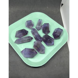 Trụ đá lục lăng tím Amethyst trong veo