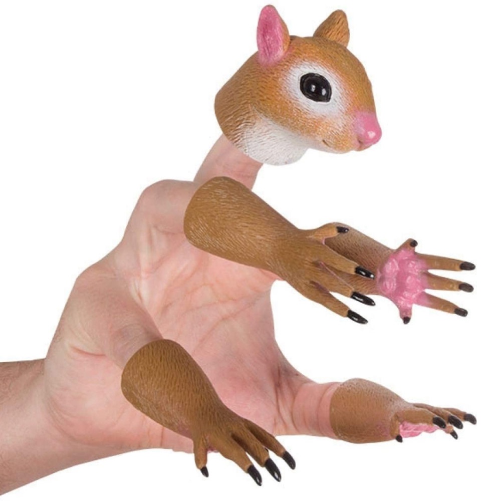 Handi Squirrel Finger Hand Puppet Novelty Toys Finger Doll Props Animal Finger Puppet Gift for Kids