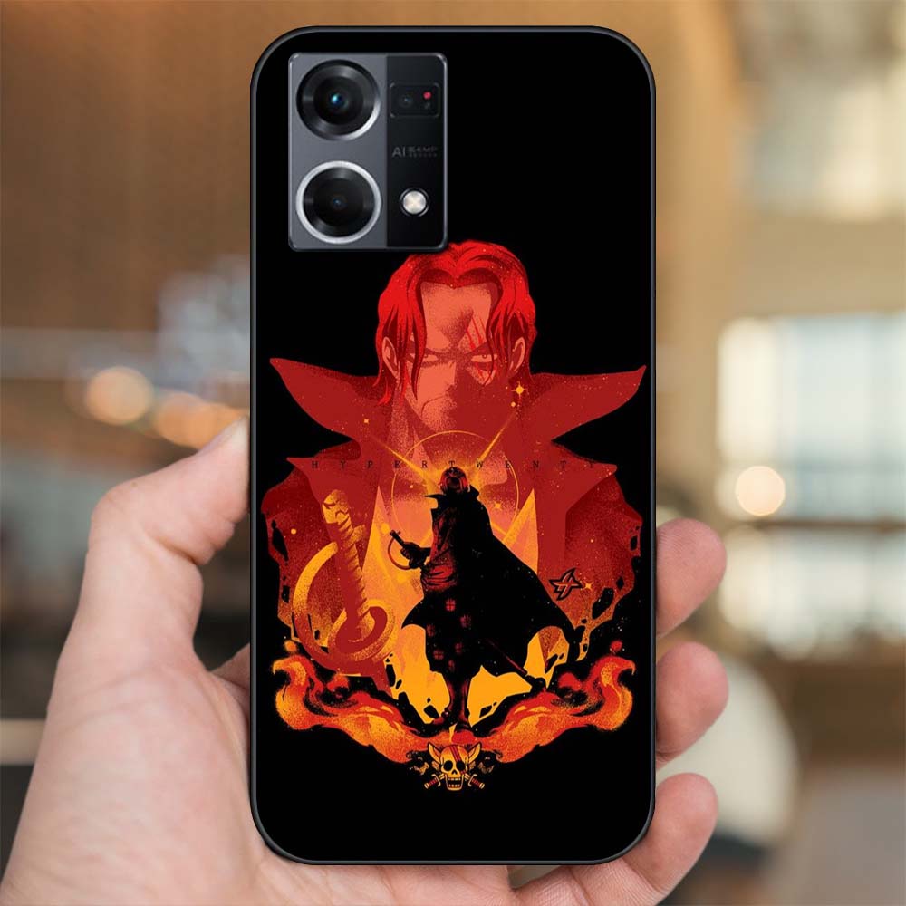Ốp lưng Oppo Reno 8 4G viền đen in hình Shanks One Piece Đảo Hải Tặc