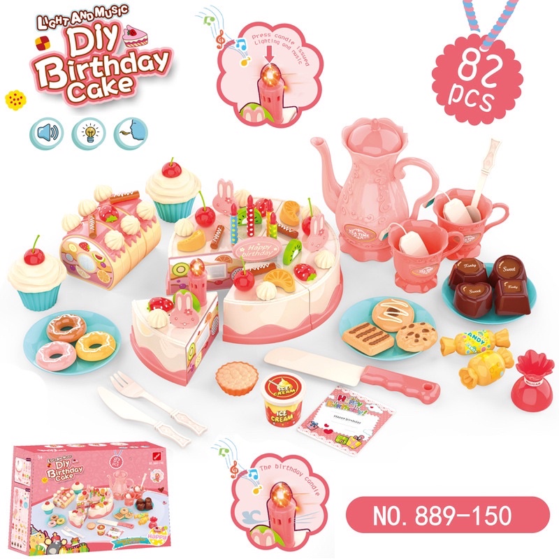 - Bộ Đồ Chơi Cắt Bánh Sinh Nhật 85 Chi Tiết