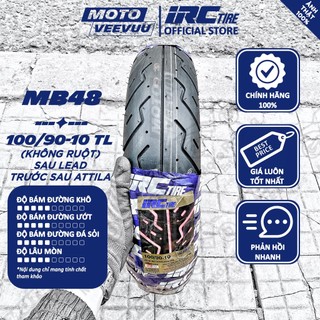 [MTVV] Vỏ lốp xe máy IRC INOUE 100/90-10 TL MB48 Sau LEAD Attila Lốp không ruột<END>