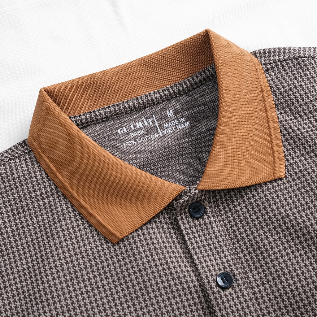 Áo Polo Phối Vải Dệt Kim, Form Chuẩn, Thấm Hút Mồ Hôi GUPL25