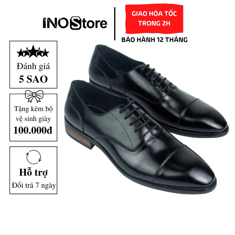 Giày Da Nam Oxford INODA Màu Đen Đế Phíp Dành Cho Dân Công Sở IM1