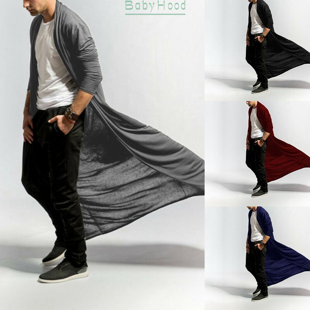 Full Length Mens Baggy Casual Coat Cape Loose Long Cardigan Cloak Tops Outwear#BBHOOD