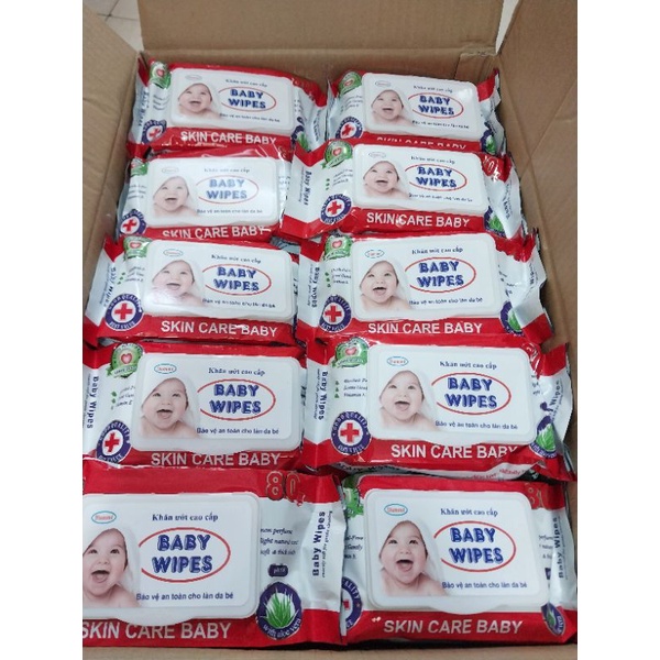 HỎA TỐC [ COMBO 10 GÓI ] Khăn Ướt Baby wipes cao cấp 80g.