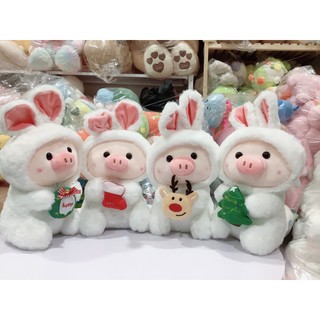 Gấu bông heo tai thỏ phiên bản giáng sinh