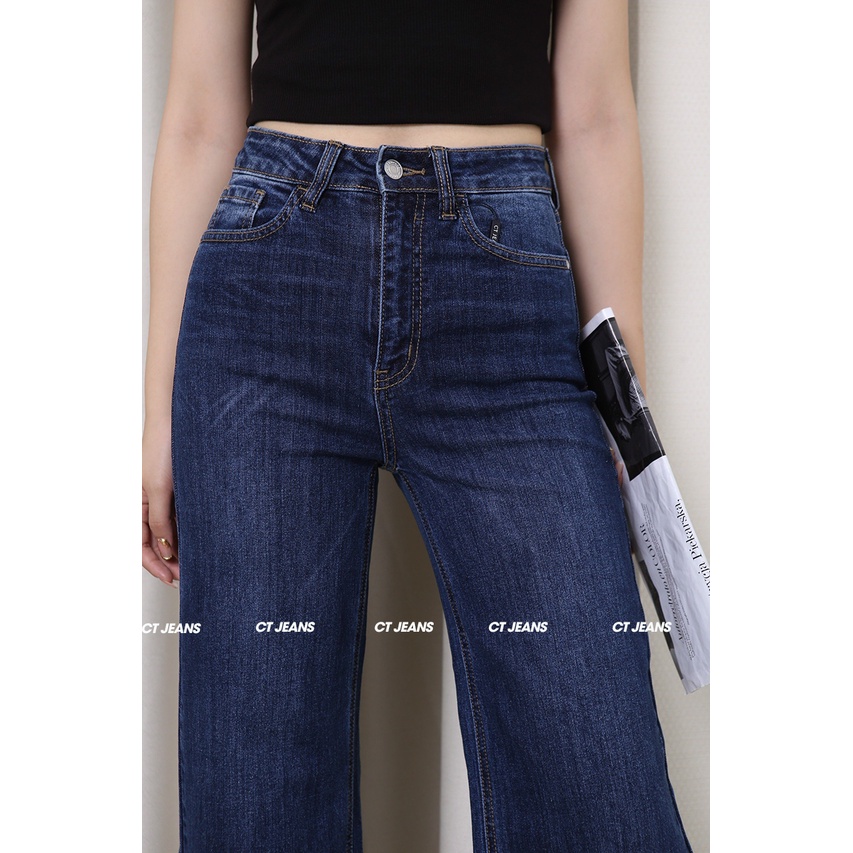 Quần jean ống rộng nữ chất co giãn 4 chiều tua gấu sành điệu CP14, CT JEANS