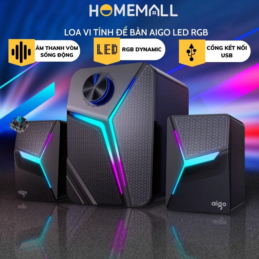 Loa vi tính S562 Gaming LED RGB để bàn công suất lớn bass giá rẻ cho game thủ LOA2