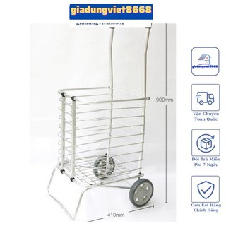 Xe kéo đi chợ đa năng gấp gọn inox tiện dụng