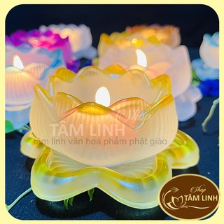 Đế Hoa Sen Lưu Ly _Nhiều Màu Để Đèn Cầy GIÁ RẺ VÔ ĐỊCH