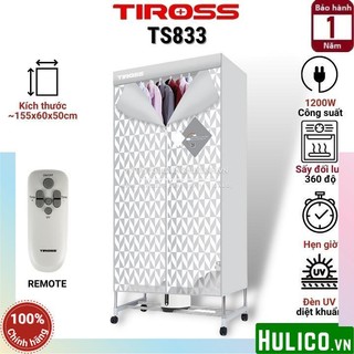 Tủ sấy quần áo khử khuẩn uv tiross ts883 - có remote - hẹn giờ