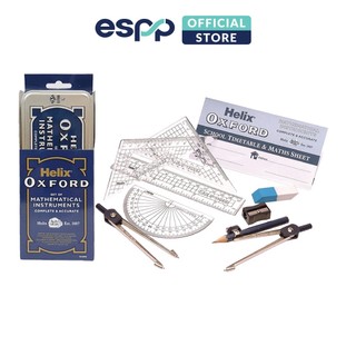 Bộ 9 món thước compa hộp thiếc OXFORD anh Quốc - Helix Oxford