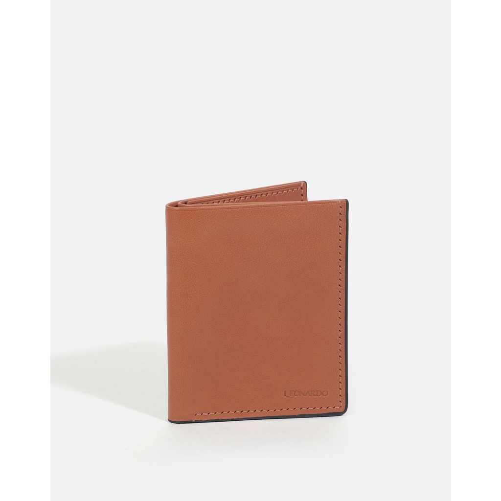 Ví Da Nam Gập Đôi (2 Dáng) Leonardo - Mini Federick Wallet - Da Switf Trơn Mềm Bền Bỉ